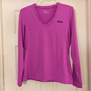 Fuchsia Color Fila Women's Pink Long Sleeve Athletic Top Size Medium